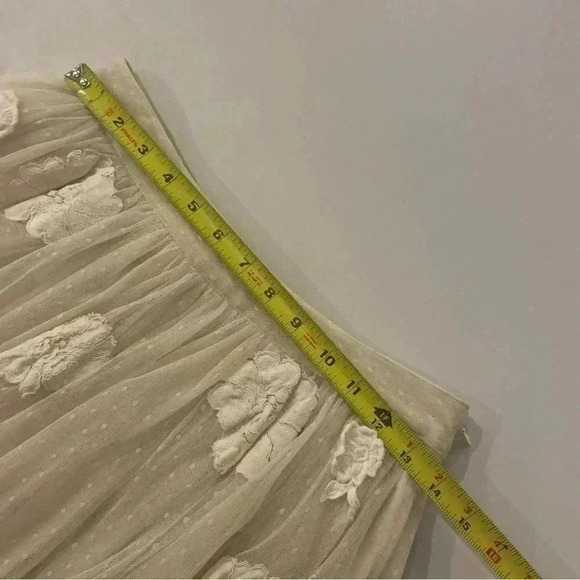 LoveShackFancy Rowena Tulle Midi Skirt 4 S Embroidered Floral Appliqué Bridal - Picture 6 of 14